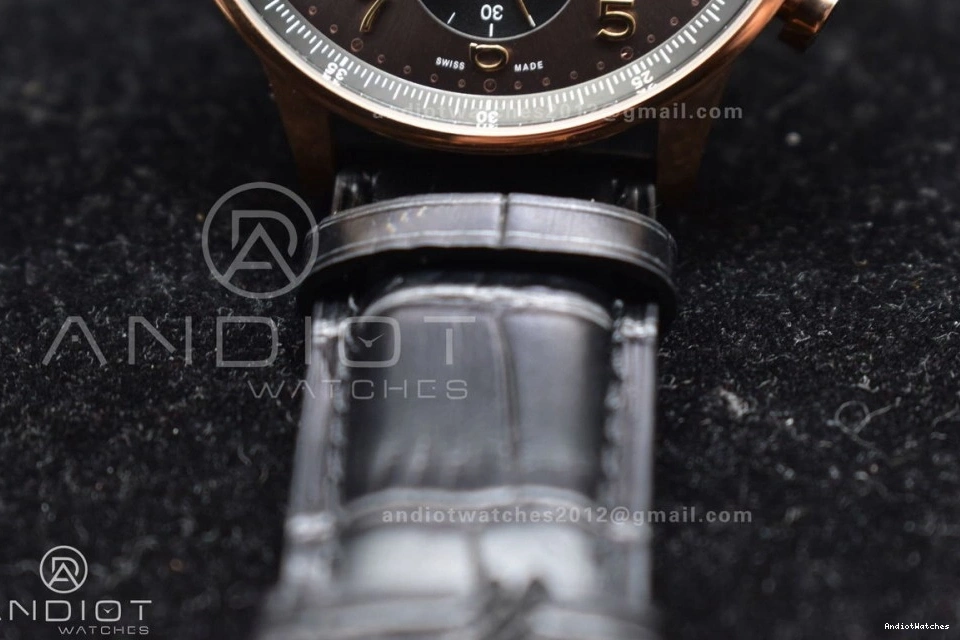 Genuine) IW371482 ZF Thickness on Practical Black 1:1 (Same as Best Leather Edition Portuguese Strap 444 A7750 Chrono 0211